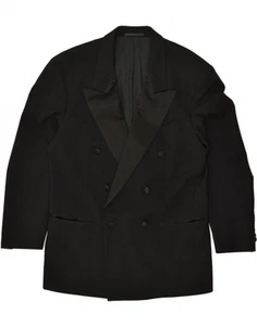 Chaqueta Blazer CERRUTI 1881 Para Hombres Doble Pecho Reino Unido 38 Mediana Negra AC01 - Imagen 1 de 3