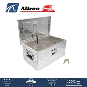 20 Inch Tool Box Silver Aluminum with Lock for Car Pickup Trunk Storage - Picture 1 of 9