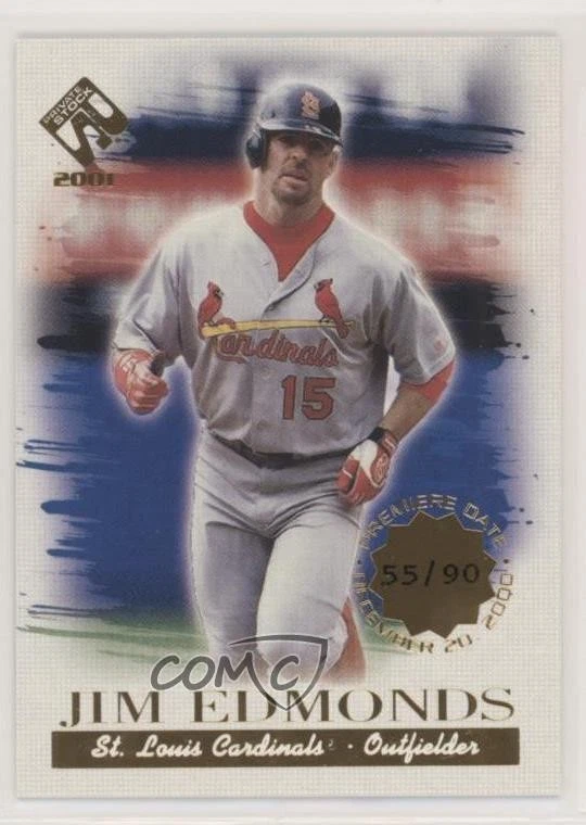 2001 Pacific Private Stock Premiere Date /90 Jim Edmonds #99 - Image 1 of 2