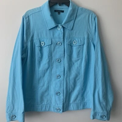 Relativity Women's Plus Size Collared Light Blue Jacket Size 2X - Image 1 of 4