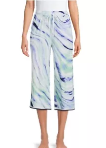 New Secret Treasures Women's Blue Marble Knit Sleep Capri Pants Size:Small(4-6) - Picture 1 of 4