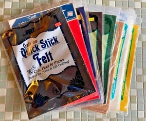 New Craft 100 QUICK STICK FELT 9x12" Sticky Back Felt Pieces Choose Your Color - Picture 1 of 5