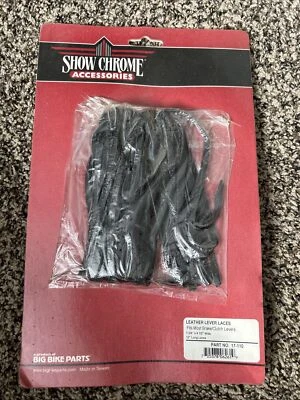 Show Cordones de palanca de cuero cromados de 12 pulgadas de largo para Honda/Yamaha/Suzuki 17-110 Foto 1 de 4