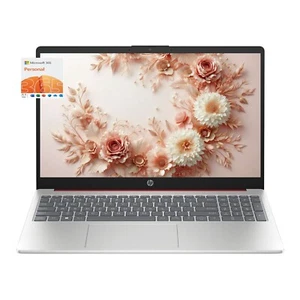 HP 15.6" HD Laptop, Intel 4-Core N200, 16G RAM 128GB Storage, Win 11, Office 365 - Picture 1 of 7