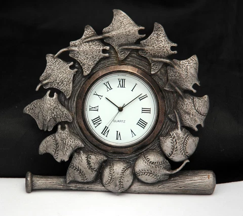 PEWTER IMAGE Rays Baseball Desk QUARTZ CLOCK Unique Stingray Devil NEW BATTERY Cover