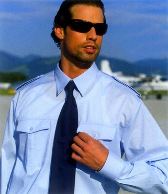  CONDOR PILOTENHEMD UNIFORMHEMD 1/1 Lang Arm blau - Bild 1 von 3