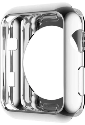 Funda Hankn Para Apple Watch Series 3/2/1, TPU Suave Chapada Brillante 38mm Plateada Foto 1 de 4