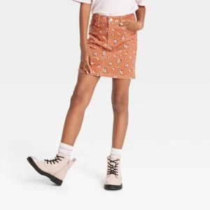 ML) Girls' Corduroy Skirt - art class Rust Orange Floral XL 14/16 - Picture 1 of 1