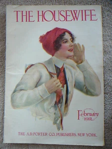 TODAY'S HOUSEWIFE MAGAZINE FEBRUARY 1912 - LADY FACE IN HEART - COMPLETE VG - Picture 1 of 2