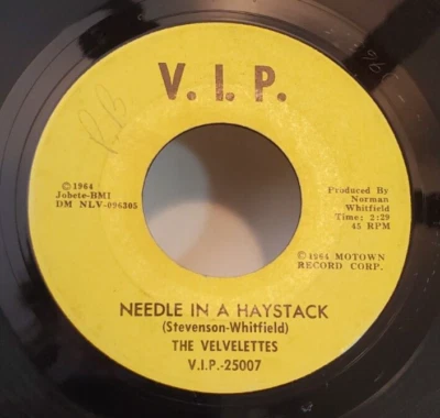 Velvelettes NEEDLE IN A HAYSTACK / SHOULD I TELL HIM (SOUL 45) #25007 PLAYS VG+ - Image 1 of 4
