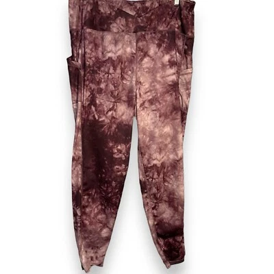 Lit 26 Pull On Leggings Womens 2X Purple Tie Dye Pockets Stretch Athletic Travel - Image 1 of 4