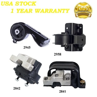 4PCS MOTOR & TRANS MOUNT FIT 1998-2000 Chrysler Cirrus 2.4L & 2.5L - Image 1 of 4