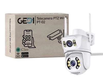 TELECAMERA DOPPIO OBBIETTIVO IP CAM PTZ WIFI CAMERA DOME WIRELESS ESTERNO ICSEE - Immagine 1 di 4