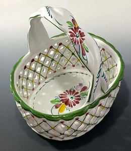 Vintage Porcelain Basket Portugal Jay Willfred Div. of Andrea by Sadek - Picture 1 of 6