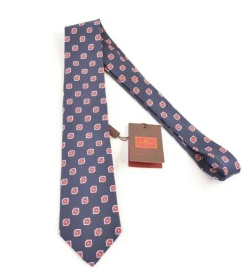 Corbata de seda Etro nueva con etiquetas en azul marino con rojo amarillo blanco y azul geométrico  Foto 1 de 4