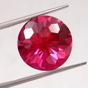 AAA 14x14 MM Natural Blood Red Mozambique Ruby Loose Round Gemstone Football Cut - Picture 1 of 4