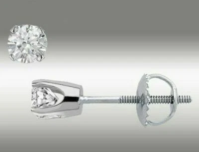 Lab Created Diamond 1.5ct With Screw Back Stud Earrings 14k White Gold Plated - Image 1 of 4