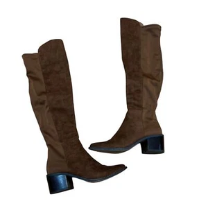Steve Madden Steven Damen Stiefel Overknee Reiten Western Nieten Braun 7M - Bild 1 von 7