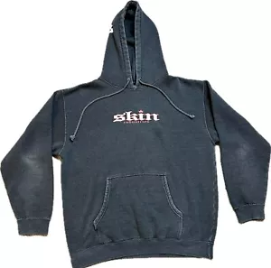 Skin Industries Hoodie Size XL Y2K Black Distress Pullover Vintage 10 - Picture 1 of 3