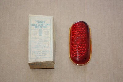 Chevrolet Car LH KD Triflex 1940 n.º 278 luz trasera de vidrio rojo lámpara lente NOS 33553 Foto 1 de 4