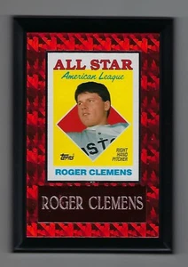 Vintage 1990er 6,5" x 4,5" Topps Karte Plakette Roger Clemens Red Sox All Star #3 - Bild 1 von 1
