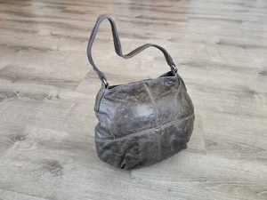 Borsa hobo in pelle grigia invecchiata, borsa a mano casual per tutti i giorni, Aida - Foto 1 di 7