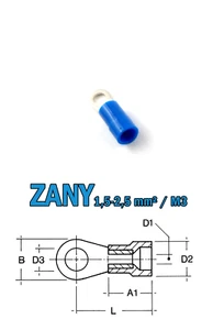 Cosse Anneau 1,5-2,5mm² M3 Bleu Entrée Facile Polyamide 100 pièces CIMCO 180030 - Imagen 1 de 1