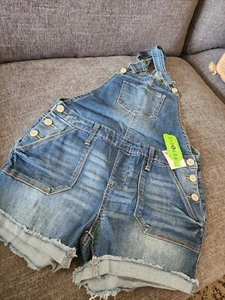 SO Girls overalls shorts Shortall Denim Size 14 - Picture 1 of 6