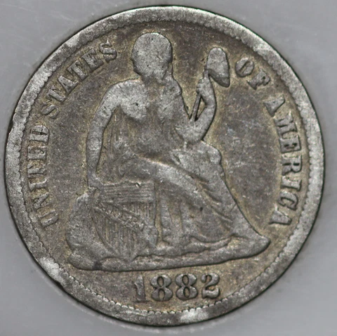 1882-P Seated Liberty Dime 90% Silver, 100+ years Old As Shown [SN01] Cover