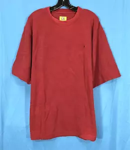 VTG DUCK HEAD Men's BURGUNDY Heavyweight RIB KNIT Embroidered Logo T-SHIRT Sz L - Picture 1 of 5