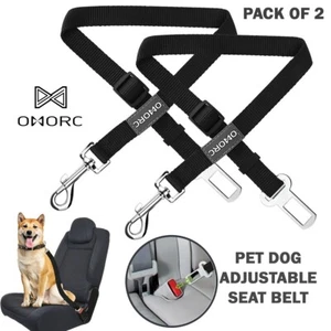 2X Pet Dog Adjustable Travel SEAT BELT Car Safety Harnesses Lead Restraint Strap - Picture 1 of 14