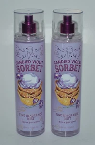 2 BATH & BODY WORKS CANDIED VIOLET SORBET FINE FRAGRANCE MIST SPRAY 8 OZ LARGE - Picture 1 of 6