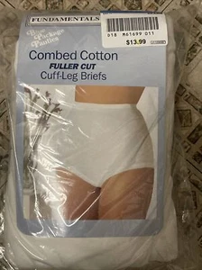 Vintage Granny Panties Sears 3 Pair White Briefs Fuller Cut Cuff-Leg Size 11 - Picture 1 of 3