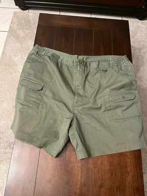 Haband Vintage Polyester Chino Dress Shorts Men's 48 Khaki - Image 1 of 4