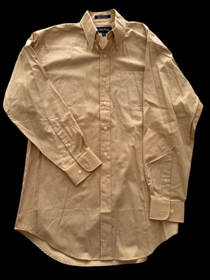Camisa Nautica Vintage 15.5 32-33 Rayas Marrón Algodón Manga Larga Abotonada Foto 1 de 4