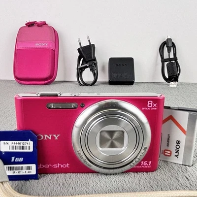 SONY Cyber-shot DSC-W730 8x Optical Zoom Digital Compact Camera Set Pink - Bild 1 von 4