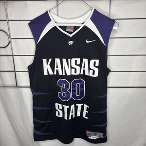 Vintage Michael Beasley Kansas State Nike Wildcats Jersey Black Away #30 - Picture 1 of 12
