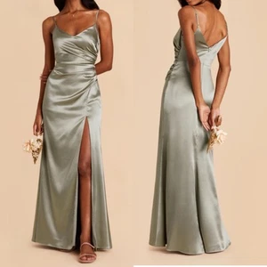 Birdy Grey New Catherine Shiny Satin Moss Green Large Dress - Picture 1 of 16
