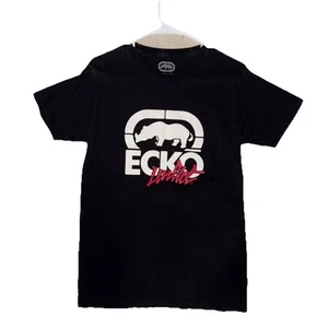 T-shirt nera Ecko Unltd argento rinoceronte grafica taglia small - Foto 1 di 5