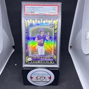 2024 DONRUSS OPTIC ELECTRICITY #235 JJ MCCARTHY ROOKIE RC /75 PSA 9 MN Vikings - Picture 1 of 2