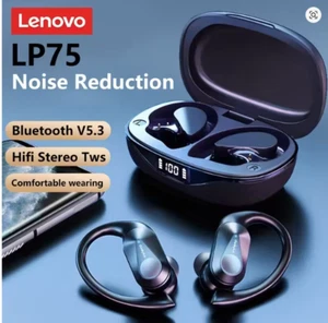 Lenovo LivePods LP75 Bluetooth 5.3 - Auriculares deportivos para gimnasio y corr - Picture 1 of 3