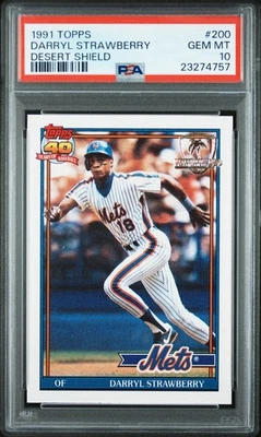 来自 PSA 11/6 1991 TOPPS 沙漠盾牌 #200 DARRYL 草莓 PSA 10 — 第 1/2 张图片