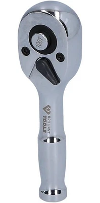 Brilliant Tools 1/4" Mini-Umschaltknarre mit Metallgriff, 100 Zahn - Bild 1 von 4