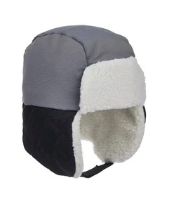 Swiss Tech Toddler Pull-On Insulated Trapper Hat - Black & Gray - Picture 1 of 4