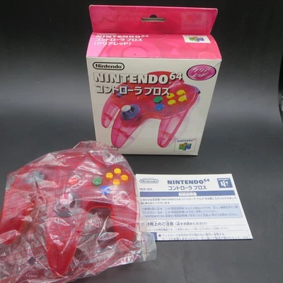 Nintendo 64 Controller Bros Clear Red NUS 005 Boxed with Manual N64 OEM - Image 1 of 4