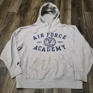 Vintage Jansport Air Force Academy Falcons Hoodie Mens Large Gray Pullover - Picture 1 of 10