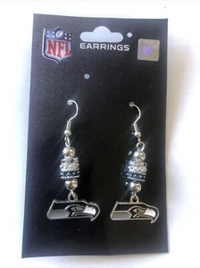 NFL officially licensed Seattle Seahawks football ladies dangle earrings NEW!! - Picture 1 of 3