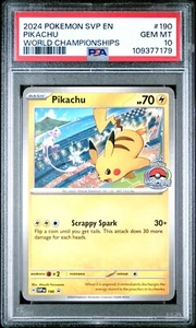 2024 Pokemon Pikachu World Championships Black Star Promo PSA 10 Gem Mint #190 - Picture 1 of 2