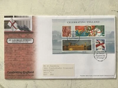 GB QEII 2007 Celebrating England Minisheet RMFDC St Georges SHS Typed Address - Image 1 of 3