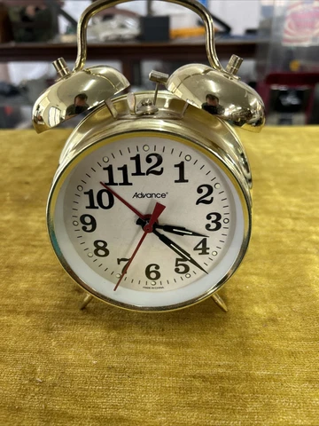 Mini Crown ADVANCE Gift Double Bell Key Wound Alarm Clock FREE SHIPPING Cover